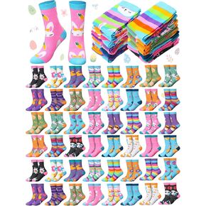 Ramede 48 Pairs Valentine's Day Socks Bulk for Women Men Novelty Pink Heart Crew Socks Funny Love Sock Gifts