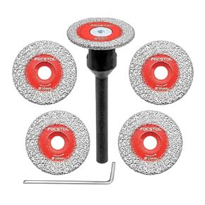 Mini Diamond Engraving Saw Blade - FOCSTOL 5pcs 1-3/16 Inch(30mm) Cutting Disc and 1pc 1/4 Inch(6mm) Round Shank for Marble Granite Artificial Stone Porcelain Tile Ceramic