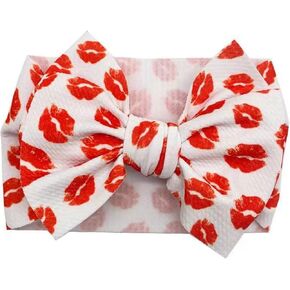Baby Girls Valentines Headband Heart-Shaped Rose Bow Turban Headwear Hair Band.(QRJ2) (Type) in Kuwait