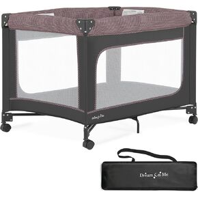 EZGo Portable Playard in Pink & Black, Compact Easy to Fold and Travel Baby Playard, Breathable Mesh Sides, Carry Bag Included in Kuwait