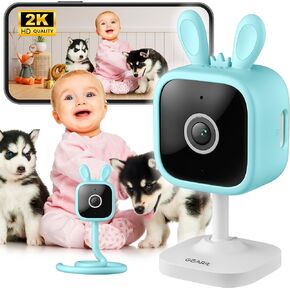 GearIT Baby Monitor with Camera & Audio WiFi - 2K Video Baby Camera Monitor w/Motion & Crying Detection, 2 Way Audio Travel Baby Monitor Camera with Phone App - Easy to Set Crib Camera Baby Monitor