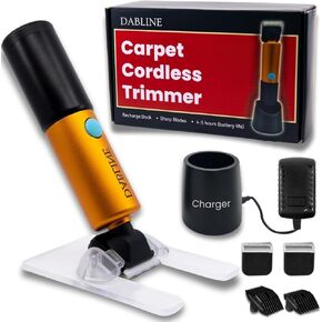 DABLINE Cordless Carpet Trimmer with Shearing Guide, Lightweight Carpet Shaver Comes with 2 Blades, 400W High Power Carpet Shears for Tufting Rugs