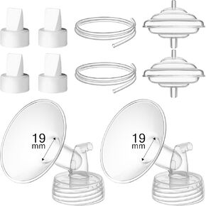 Pump Replacement Parts Compatible with Spectra S1 S2 9 Plus Synergy Gold Motif Luna Amada Breastpump, Include 21mm Flanges Valves Tubings Backflow Protectors Replace Pump Accessories