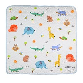 Baby Play Mat — 0.8 inch Thick Waterproof, Foldable, Reversible Non-Slip Large Toddler Crawling Mat for Floor, Tummy Time, Activity Gym, Indoor & Outdoor w/Travel Bag (Animals/Track, 79x59x0.8)