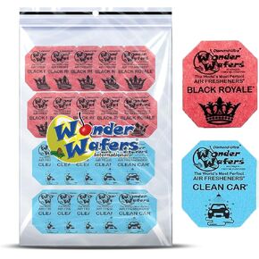 40 pack of Wonder Wafer Car Air Freshener: 20 Black Royale, 20 Clean Car, 2 scents