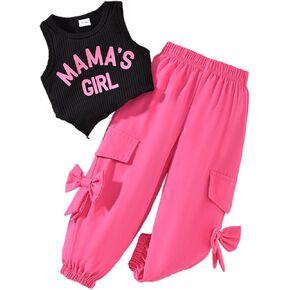 GOOCHEER Infant Baby Toddler Girls Clothes Sleeveless Camisole Tank Top Baggy Pants Set Girls Summer Outfit