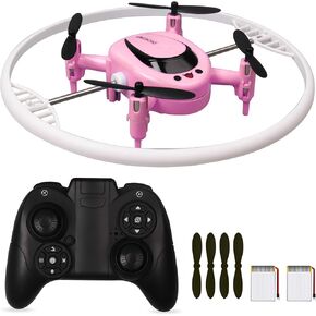 Mini Drones for Kids and Beginners, 2024 Edition - Small RC Drone with 360° Flip, 90° Surround Flight, Easy Controls, Safe for Indoor and Outdoor Use, Long Battery Life, Fun and Easy to Use (Pink)