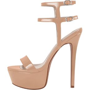 Women's Platform Stilettos Ankle Straps Buckles Round Toe Heels Sandals