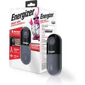 Energizer Smart Doorbell & Chime, Wired 1080p Video Doorbell Security Camera, 2-Way Audio, Night Vision, Cloud & Card Storage, Works with Alexa & Google Home, Motion Sensor, Requires Existing Wires
