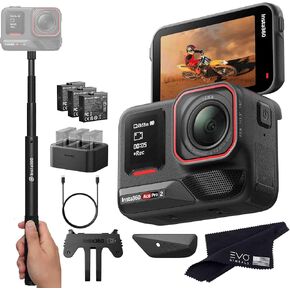 Insta360 Ace Pro 2 Battery Bundle- 8K Waterproof Action Camera Co-Engineered with Leica, Flagship 1/1.3" Sensor, 8K30, 2.5" Flip Screen|Includes Extra Battery, Charger, Invisible Selfie Stick (256GB)