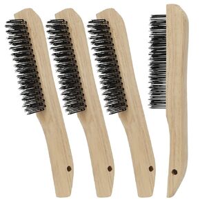 Wire Brushes Pack of 6. for Cleaning Welding Slag, Rust and Dust. 10" Heavy Duty Carbon Steel Shoe Handle Wire Scratch Brush