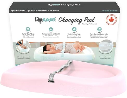 Upseat Baby Changing Pad, Non-Slip Grippy Design, Premium Cushioned Foam, Contoured for Comfort, Waterproof and Easy-to-Clean, Liquid-Resistant (Pink) in Kuwait