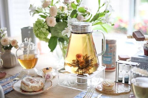 Teabloom One-Touch Tea Maker, 2-in-1 Teapot and Kettle with Stainless Steel Filter Lid for Loose Tea – Stain-free Borosilicate Glass Teapot (27 Oz) – Tea Connoisseur's Choice in Saudi Arabia