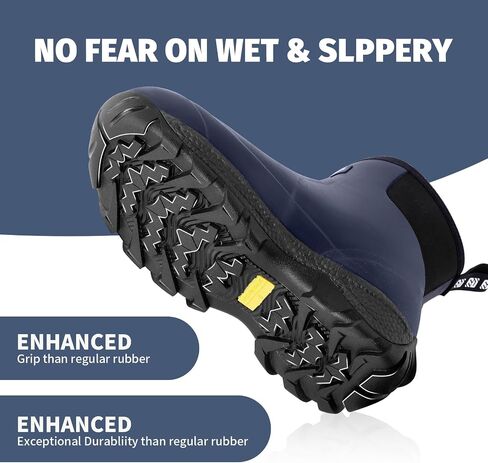WOVENPAK Men's Rain Boots, Ankle Height Rubber Garden Shoes, Neoprene Mud Boots, Waterproof Insulated Work Booties for Gardening, Hunting, Farming, Camping and Yard in Saudi Arabia