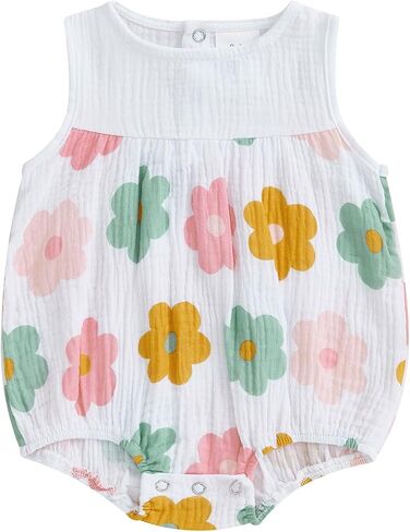 BemeyourBBs Newborn Baby Girl Summer Clothes Sleeveless Bubble Romper Jumpsuit Top Infant Clothing Cute Baby Girl Outfits in Kuwait