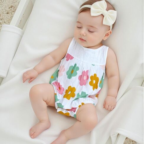 BemeyourBBs Newborn Baby Girl Summer Clothes Sleeveless Bubble Romper Jumpsuit Top Infant Clothing Cute Baby Girl Outfits in Kuwait