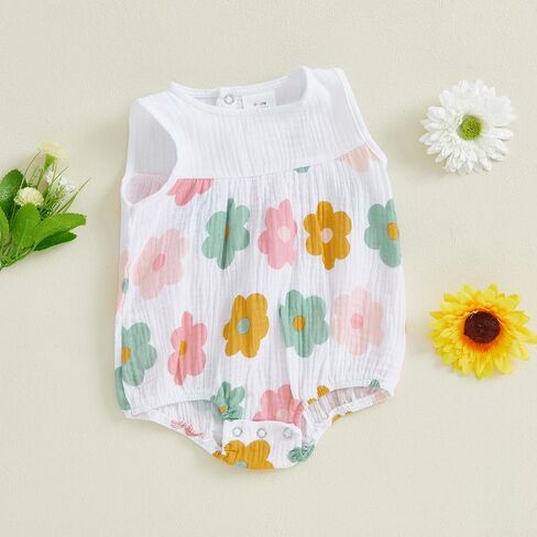 BemeyourBBs Newborn Baby Girl Summer Clothes Sleeveless Bubble Romper Jumpsuit Top Infant Clothing Cute Baby Girl Outfits in Kuwait
