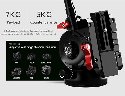 IFOOTAGE Komodo K5S Video Fluid Head,Cameras Tripod Fluid Head with Quick Release Plate, for Professional Photography, Content Creation, Vlogging and Video Production in Kuwait