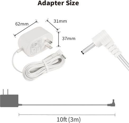 Tonton 10FT Replacement Power Cord Adapter Compatible with Infant-Optics DXR-8 / DXR-8 Pro Baby Camera Official Charger Just for Camera Unit (Not Compatible with Monitor Unit) in Kuwait