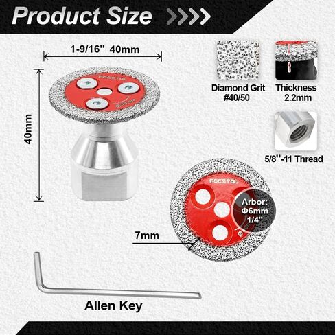 Mini Diamond Engraving Saw Blade - FOCSTOL 5pcs 1-3/16 Inch(30mm) Cutting Disc and 1pc 1/4 Inch(6mm) Round Shank for Marble Granite Artificial Stone Porcelain Tile Ceramic in Kuwait