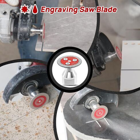 Mini Diamond Engraving Saw Blade - FOCSTOL 5pcs 1-3/16 Inch(30mm) Cutting Disc and 1pc 1/4 Inch(6mm) Round Shank for Marble Granite Artificial Stone Porcelain Tile Ceramic in Kuwait