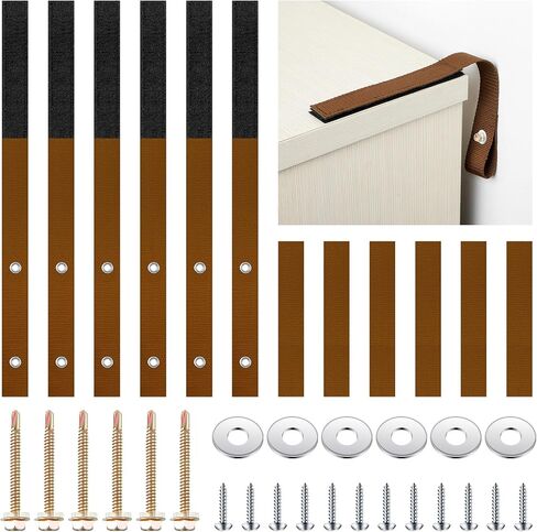 Oudain 6 Sets Anti Tip Furniture Straps Furniture Anchors Furniture Wall Anchor Straps for Pet Proofing 500 Pound Nylon Strap Furniture Anchor for Home Dresser, Shelves, Bookcase, TV(White) in Kuwait