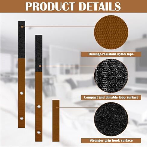 Oudain 6 Sets Anti Tip Furniture Straps Furniture Anchors Furniture Wall Anchor Straps for Pet Proofing 500 Pound Nylon Strap Furniture Anchor for Home Dresser, Shelves, Bookcase, TV(White) in Kuwait