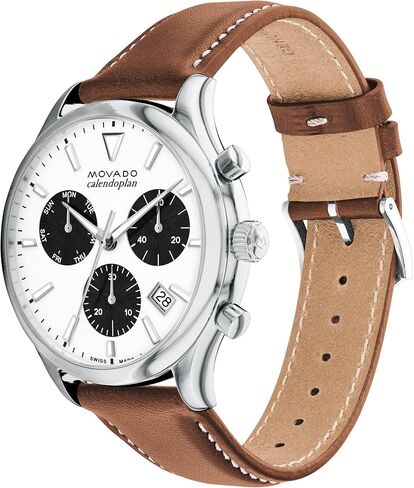 ساعة موفادو هيريتاج سيريز كاليندوبلان للرجال - حركة كرونوغراف كوارتز سويسرية، حزام من جلد العجل - مقاومة للماء حتى 3 ATM - ساعة رياضية فاخرة للرجال - 43 ملم in Kuwait