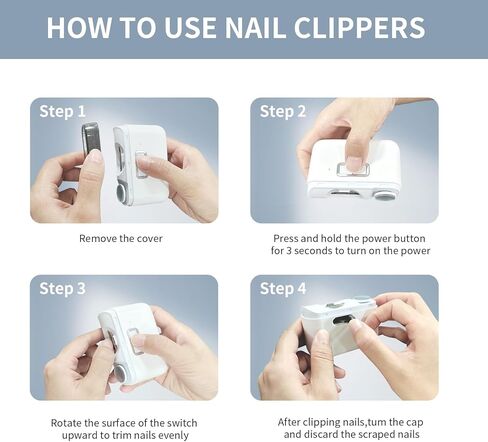 Electric Nail Clipper,3 in 1 Nail Clipper with Polisher-Lights,Automatic Electric Nail Trimmer for Adults and Baby Nail Trimmer Electric in Saudi Arabia