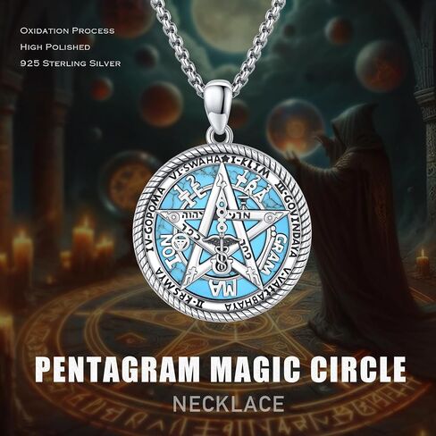 Tetragrammaton Necklace 925 Sterling Silver Pentagram Necklace for Men Women Amulet Energy Pendant Amulet Jewelry Gifts in Saudi Arabia