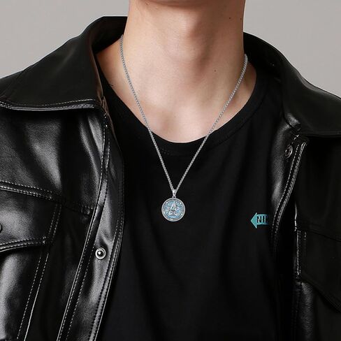 Tetragrammaton Necklace 925 Sterling Silver Pentagram Necklace for Men Women Amulet Energy Pendant Amulet Jewelry Gifts in Saudi Arabia