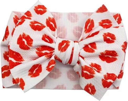 Baby Girls Valentines Headband Heart-Shaped Rose Bow Turban Headwear Hair Band.(QRJ2) (Type) in Kuwait