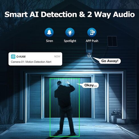 4G LTE Cellular Security Camera Wireless Outdoor مع بطاقة SIM و 64 جيجا بايت Micro SD ، لا توجد كاميرا أمان شمسية WiFi مع وصول عن بُعد وتنبيهات الحركة وصفارات الإنذار وتتبع الإنسان التلقائي والتشغيل in Kuwait