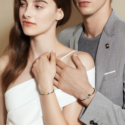 Yin Yang Matching Bracelet 925 Sterling Silver Mountains Sea Couples Bracelet Yin and Yang Couples Friendship BFF Bracelet Jewelry for Women Men in Saudi Arabia
