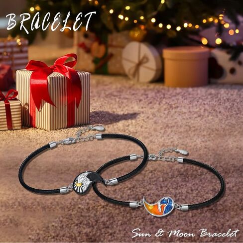 Yin Yang Matching Bracelet 925 Sterling Silver Mountains Sea Couples Bracelet Yin and Yang Couples Friendship BFF Bracelet Jewelry for Women Men in Saudi Arabia