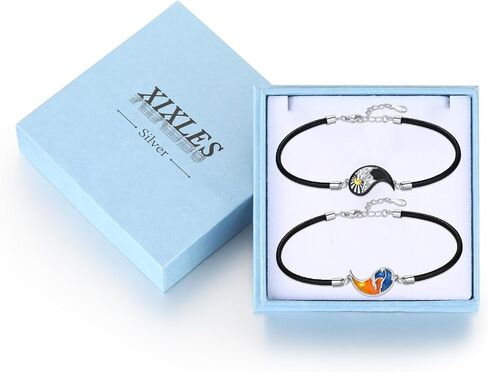 Yin Yang Matching Bracelet 925 Sterling Silver Mountains Sea Couples Bracelet Yin and Yang Couples Friendship BFF Bracelet Jewelry for Women Men in Saudi Arabia