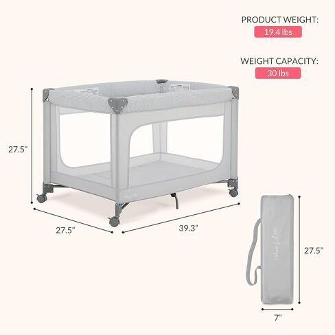 EZGo Portable Playard in Pink & Black, Compact Easy to Fold and Travel Baby Playard, Breathable Mesh Sides, Carry Bag Included in Kuwait