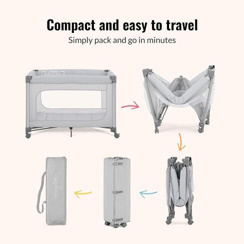 EZGo Portable Playard in Pink & Black, Compact Easy to Fold and Travel Baby Playard, Breathable Mesh Sides, Carry Bag Included in Kuwait