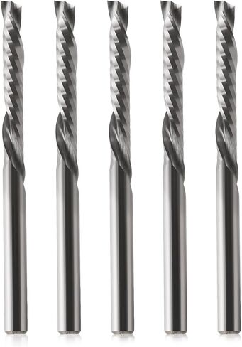 Hozly 1/8 Inch Shank Carbide Spiral O Flute Up & Down Compression End Mill CNC Router Bits, CNC Carving Cutters for Wood Carving Engraving Grinding Grooving (3.175x3.175x22mm) in Kuwait