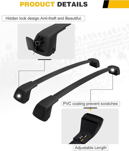 265LBS Cross Bars Roof Rack Fit for Ford Bronco Sport Badlands 2021-2024 & Outer Banks 2022-2024 & First Edition 2021 & Heritage Limited Edition 2023 Cargo Carrier Bar Accessories in Saudi Arabia