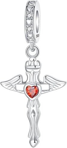 Butterfly Coffee Family Heart Charm 925 Sterling Silver Charm Fits Women's Charm Bracelet & Necklace Valentine's Day Mother's Day Jewelry Gifts for Women in Kuwait