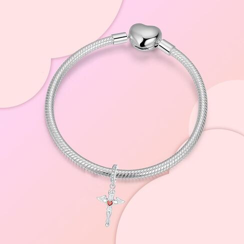 Butterfly Coffee Family Heart Charm 925 Sterling Silver Charm Fits Women's Charm Bracelet & Necklace Valentine's Day Mother's Day Jewelry Gifts for Women in Kuwait