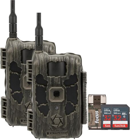 كاميرا خلسة CAM 40MP Deceptor Max Cellular Trail Camera مع بطاقة ذاكرة 32 جيجابايت وقارئ البطاقات (3 عناصر) in Kuwait