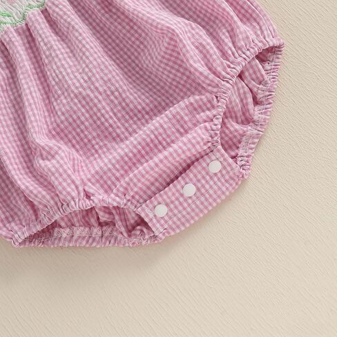 Smocked Baby Girl Clothes Infant Toddler Mama's Mini Cute Plaid Bow Bubble Romper Shirts Newbron Girl Summer Outfi in Kuwait