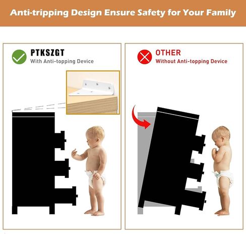 Metal Furniture Anchors for Baby Proofing,Anti Tip Furniture Wall Anchors for Cabinet Dresser Bookshelf for Baby Secure 800 lbs with Decorative Cover Beautiful Brown in Kuwait