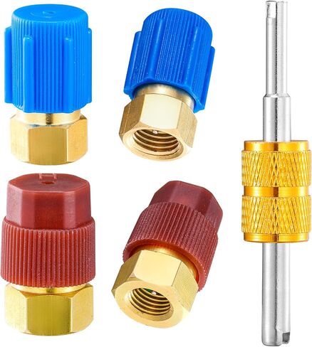 R12 to R134A AC Fitting Adapter Kit, High/Low AC Fitting Port Retrofit Conversion Adapter, R12 to R134a Conversion Kit for Auto A/C Refrigerant System in Kuwait