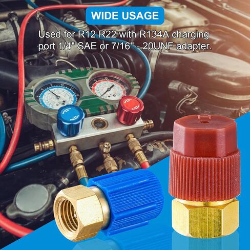 R12 to R134A AC Fitting Adapter Kit, High/Low AC Fitting Port Retrofit Conversion Adapter, R12 to R134a Conversion Kit for Auto A/C Refrigerant System in Kuwait