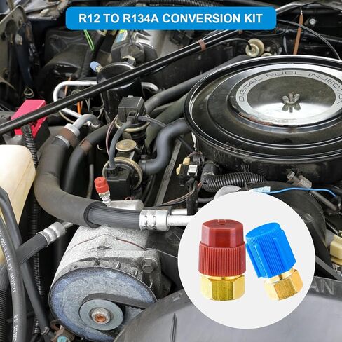 R12 to R134A AC Fitting Adapter Kit, High/Low AC Fitting Port Retrofit Conversion Adapter, R12 to R134a Conversion Kit for Auto A/C Refrigerant System in Kuwait