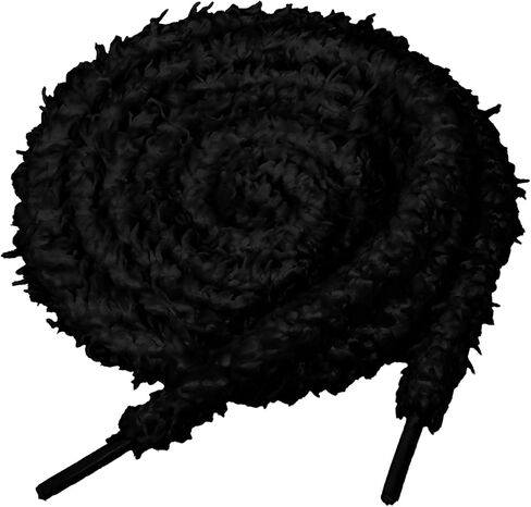 2 Pairs Fuzzy Flat Shoe Laces Soft White Plush Thick Shoelaces Replacement Fluffy Shoe Strings 0.39 Inch Wide Elastic Shoestrings Laces for Sneakers Casual Shoes Boot Women Men in Saudi Arabia