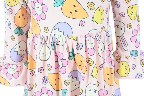 Unique Baby Girls Long Sleeve Ruffled Dresses for Toddlers and Kids in Kuwait